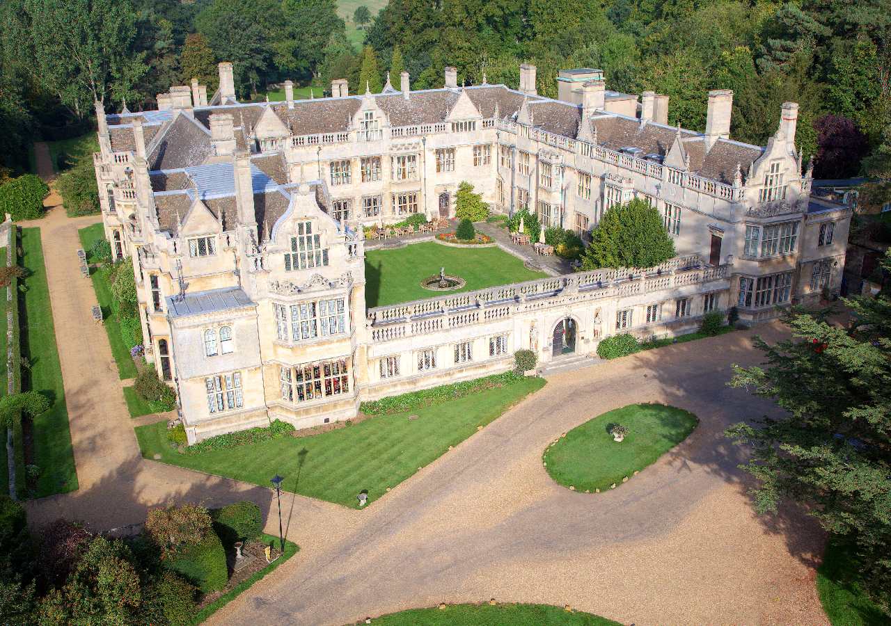 Rushton Hall Birdseye view, Northamptonshire