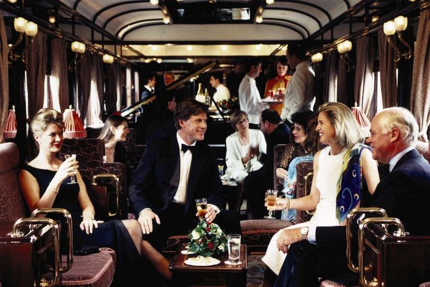 Venice Simplon-Orient-Express - champagne in the Lounge Bar