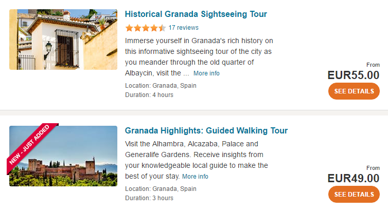 Granada tours and activities