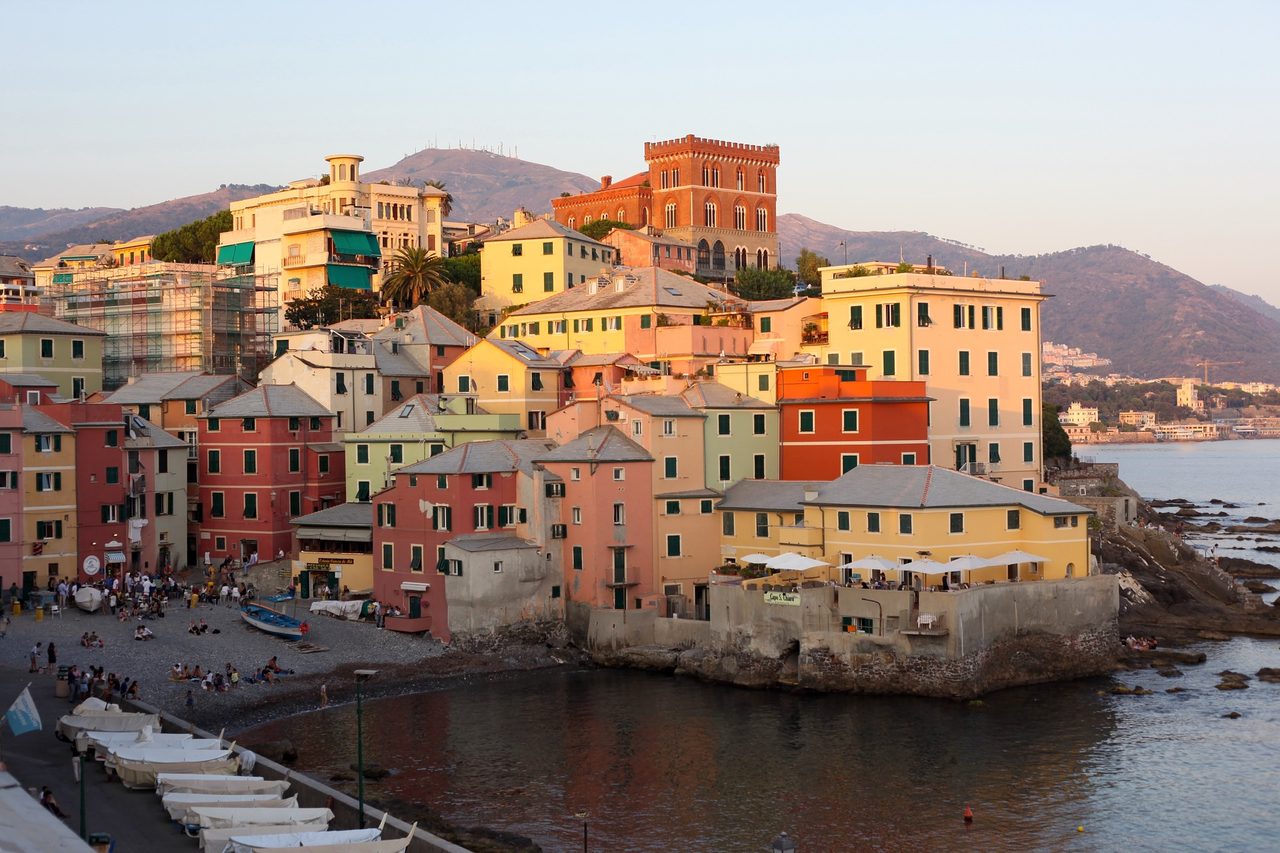 A seafront view of the old fishing village of Boccadasse.